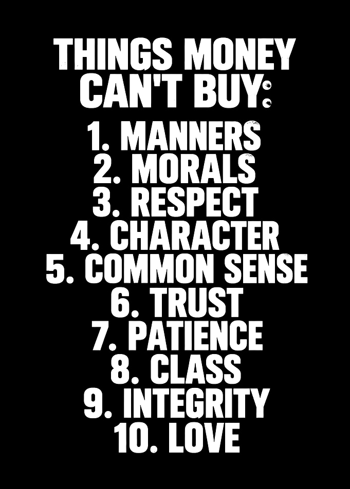 Things Money Can't Buy List