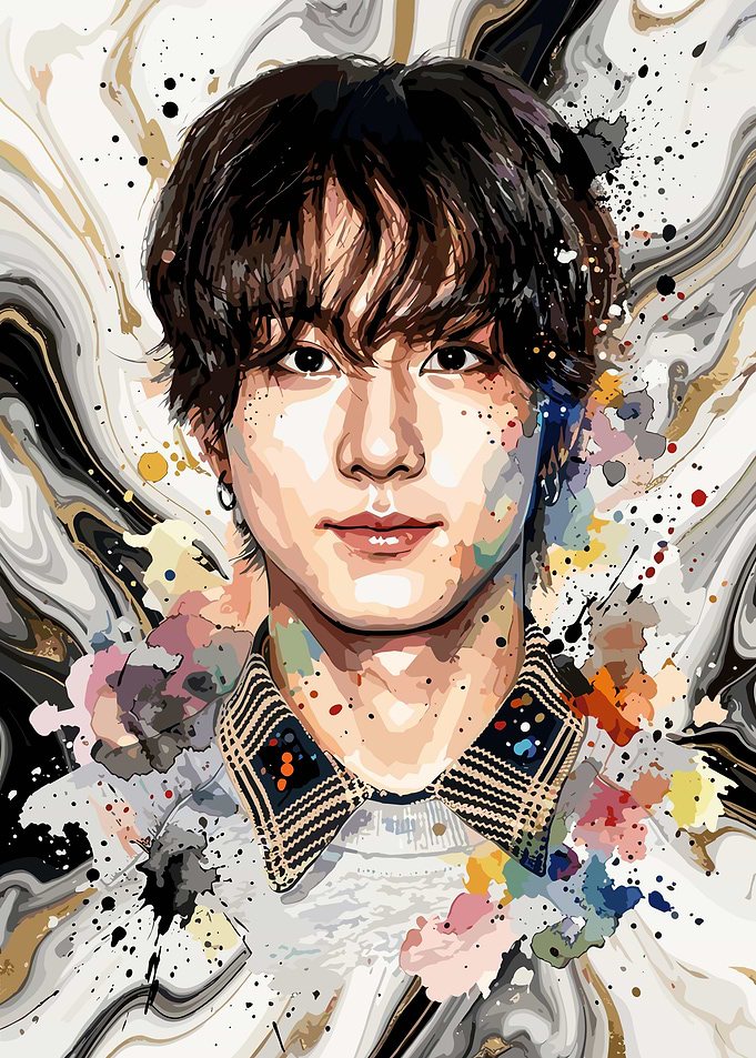 Jungkook BTS Artistic Portrait Illustration