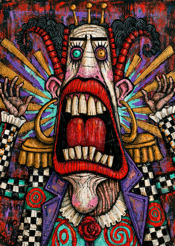Crowned Opera Singer - Grotesque Theatrical Portrait