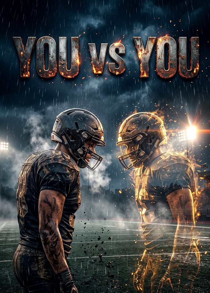 You vs You Football Motivation Poster