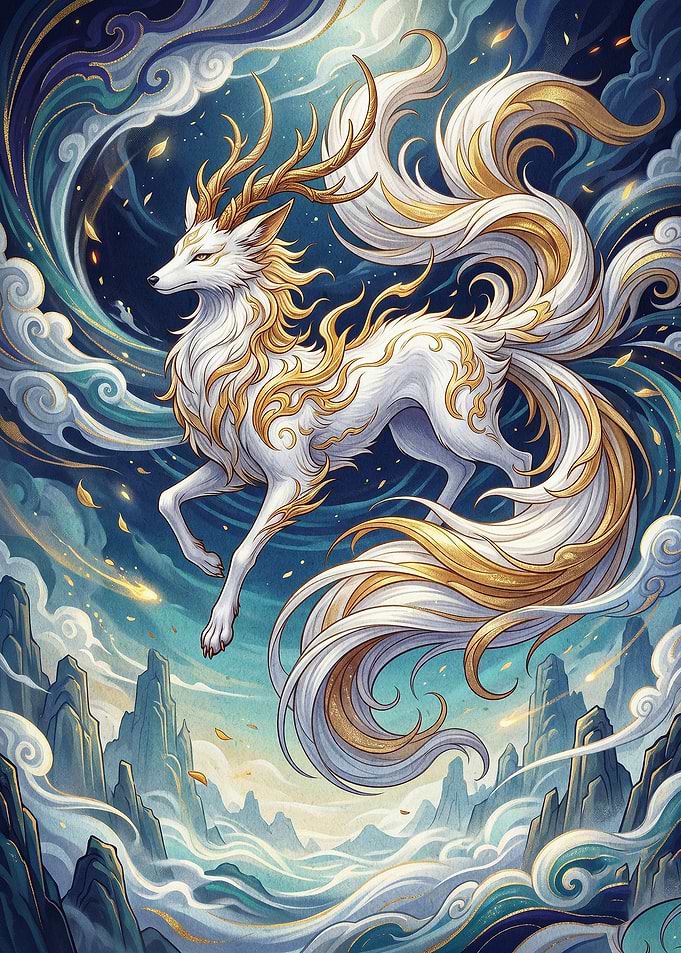 Kitsune Mythical Fox Fantasy Art