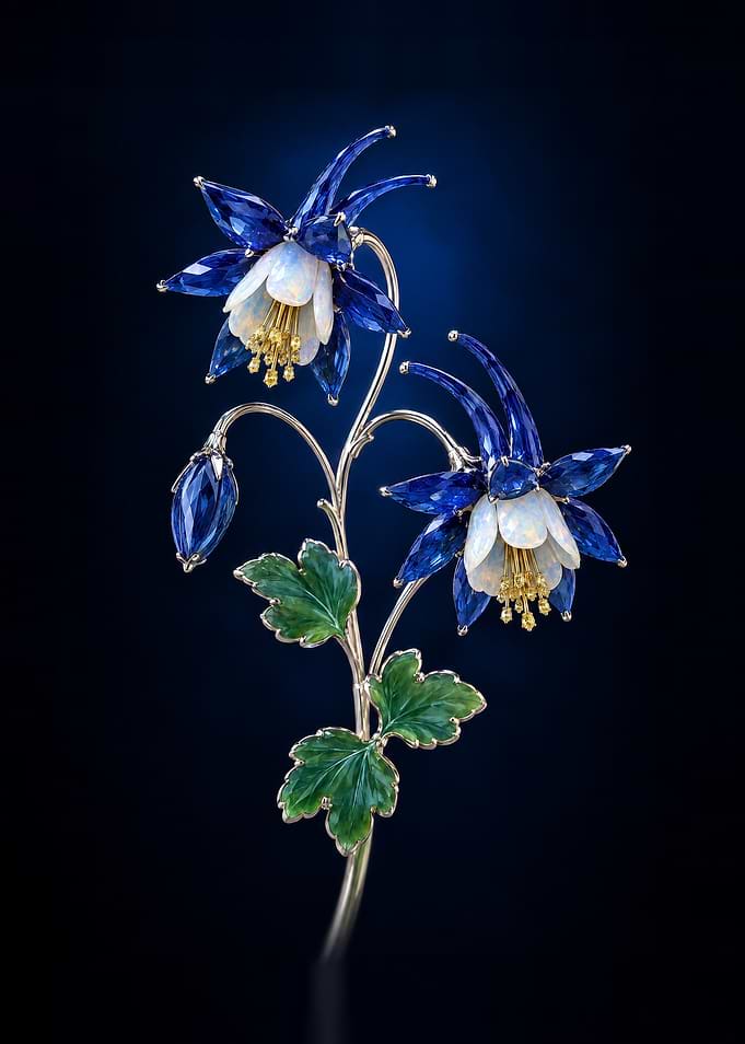 Sapphire Blue Alpine Flower Gemstone