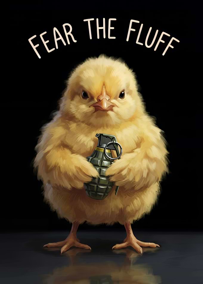 Fear the Fluff Chick with Grenade