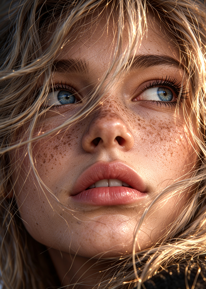 Close-up Portrait of Blonde Woman