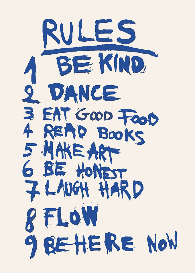 Inspirational Rules List Wall Art
