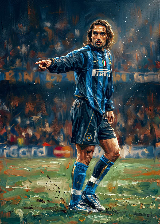 Gabriel Batistuta Inter Milan Oil Painting