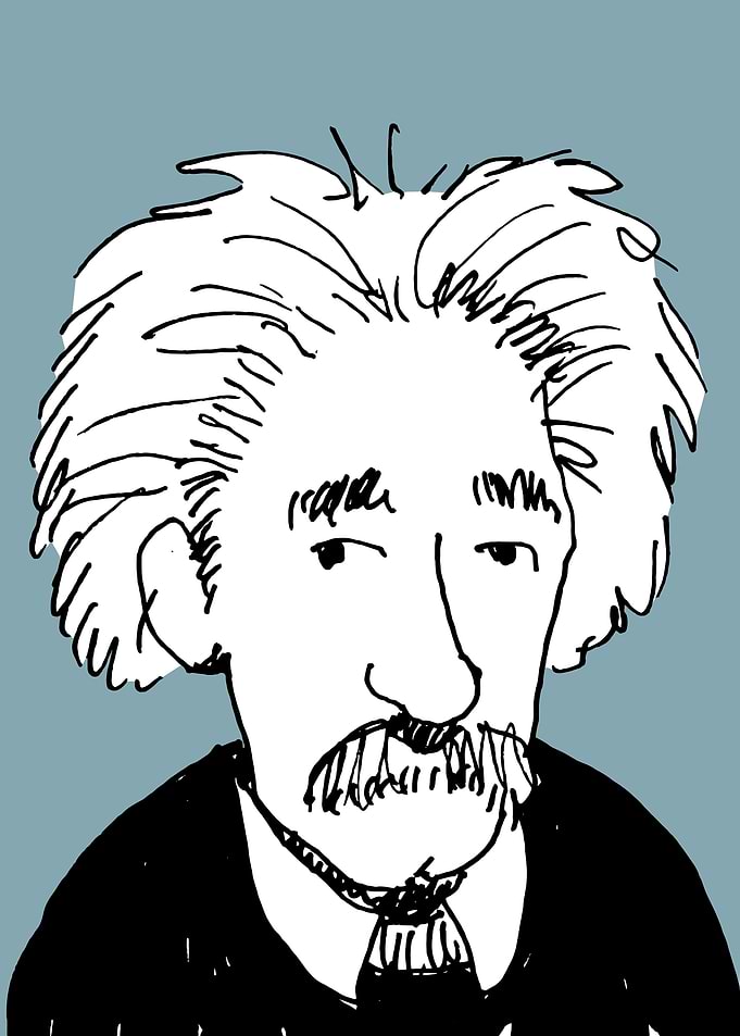 Albert Einstein Line Art Portrait