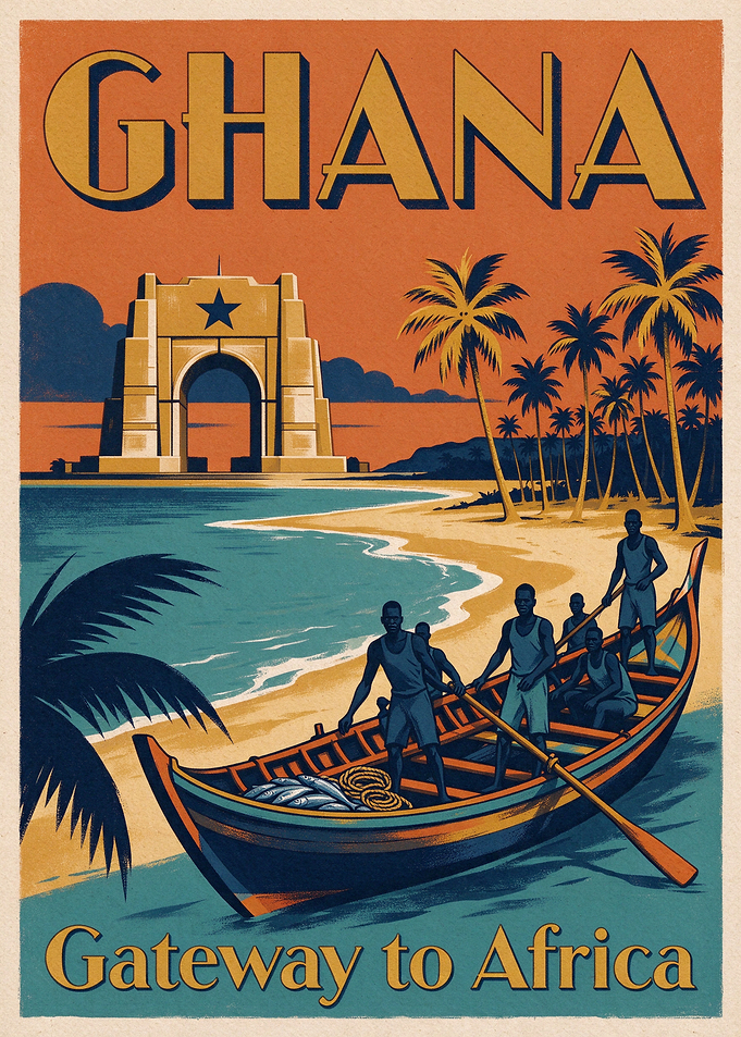 Vintage Ghana Travel Poster