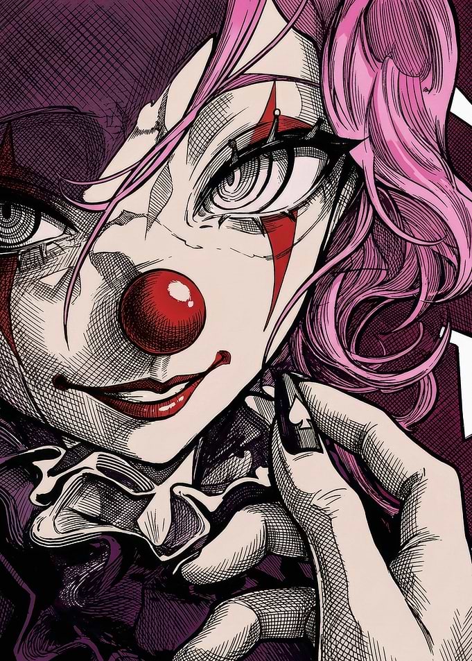 Anime Style Clown Portrait