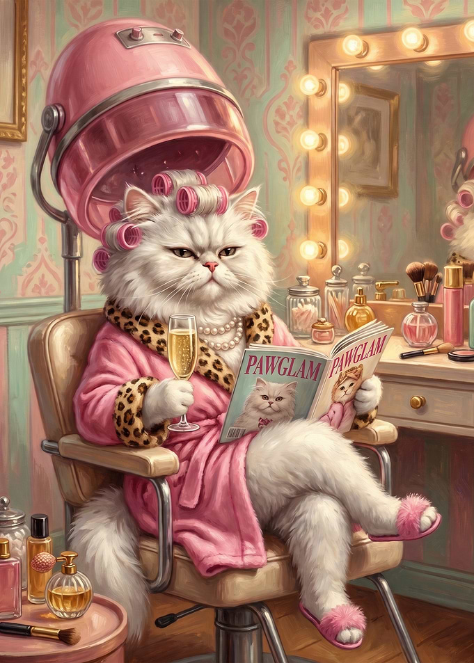 Glamorous Cat at the Salon