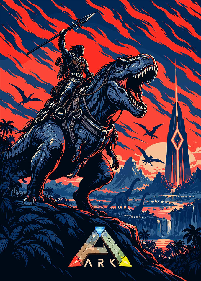 ARK Survival Evolved Pixel Art Poster