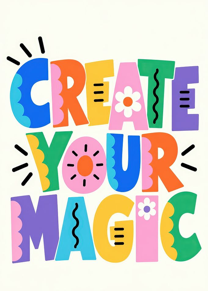 Create Your Magic Colorful Typography Poster