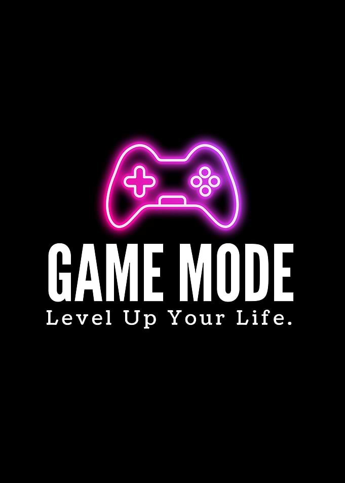 Game Mode Neon Gaming Poster