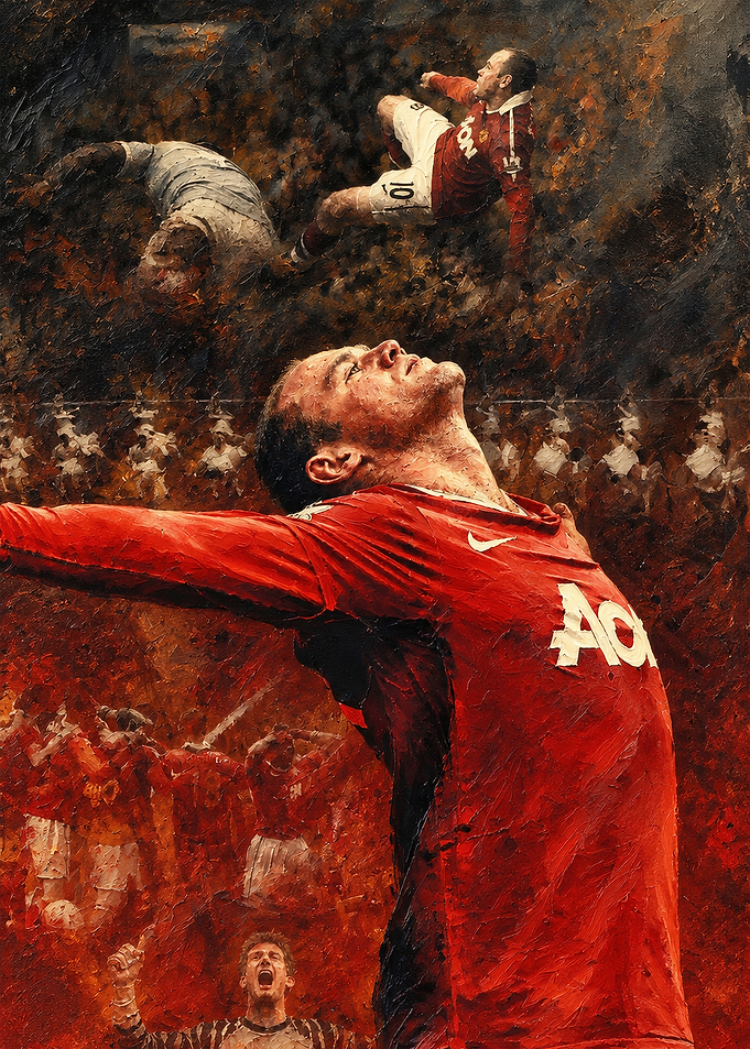 Wayne Rooney Iconic Bicycle Kick Painting