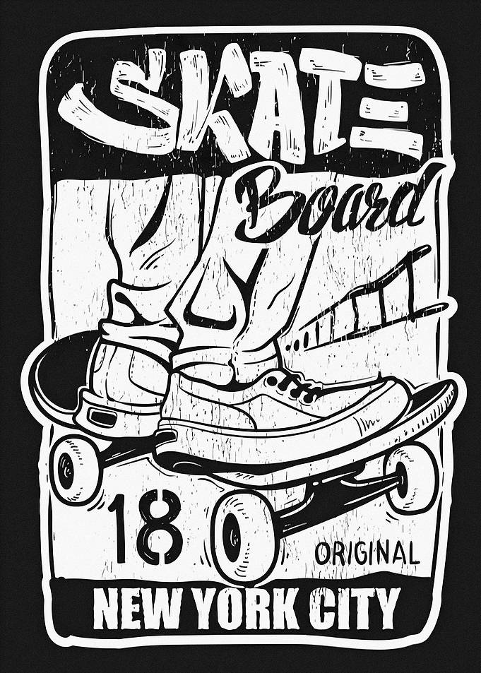 Vintage New York City Skateboard Graphic