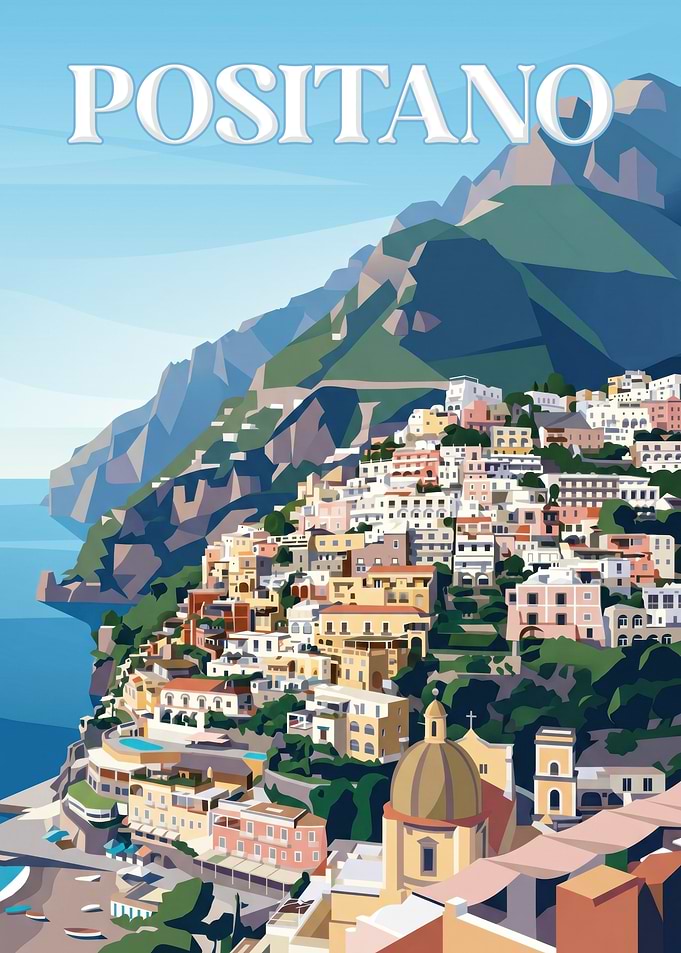Positano Italy Travel Poster
