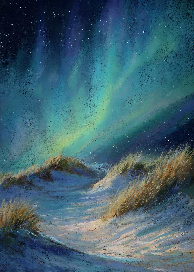 Northern Lights Over Sandy Dunes