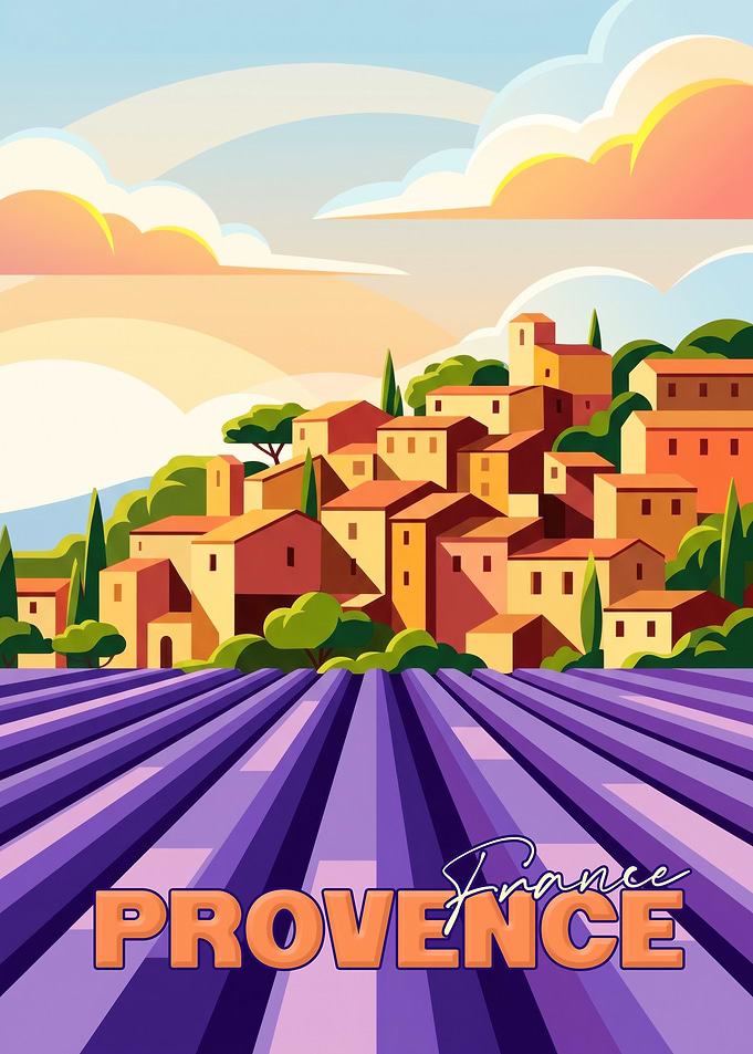 Provence France Lavender Field Poster