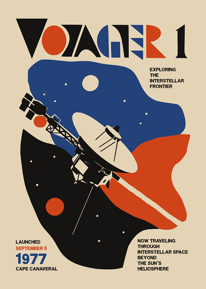 Voyager 1 Interstellar Space Poster