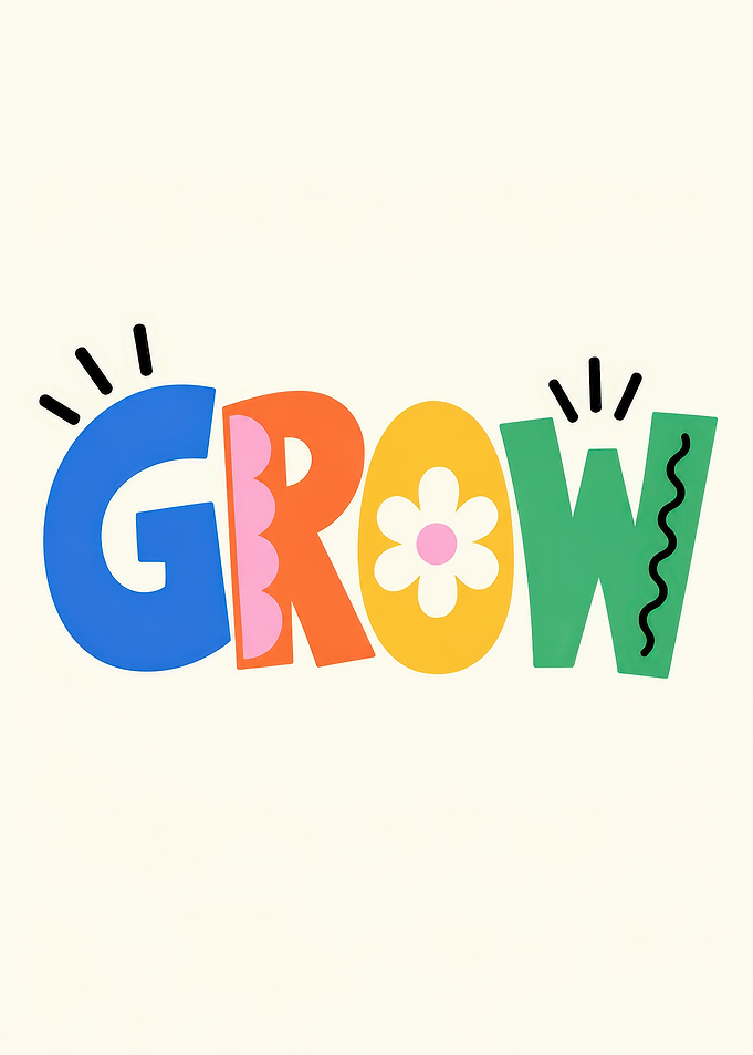 Colorful Grow Typography Art
