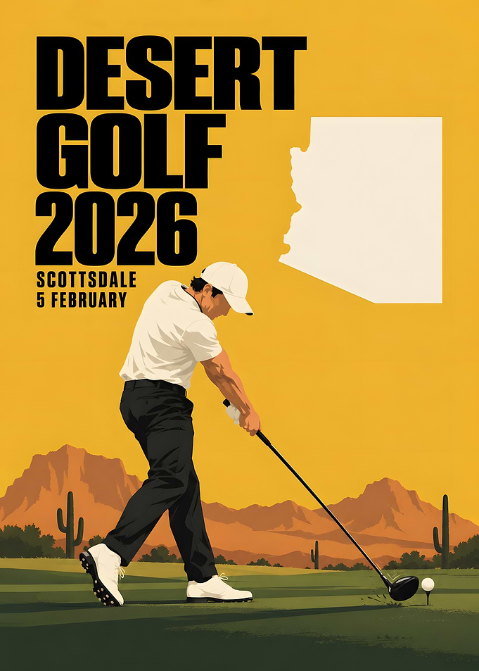 Desert Golf Arizona Scottsdale Retro Poster
