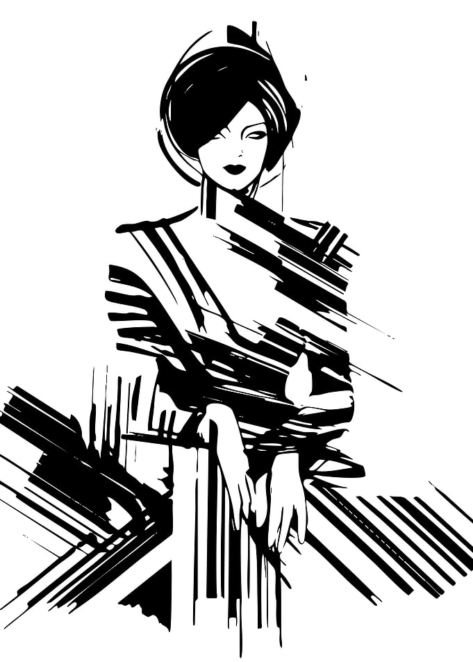 Abstract Fashion Illustration of Woman
