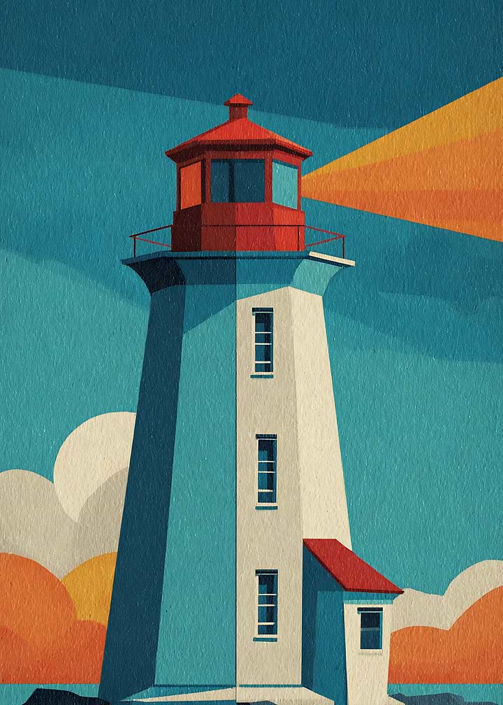 Stylized Lighthouse Illustration