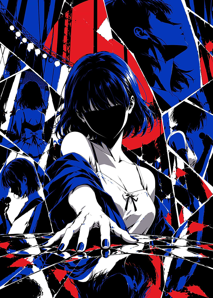 Fragmented Anime Girl Performance Art
