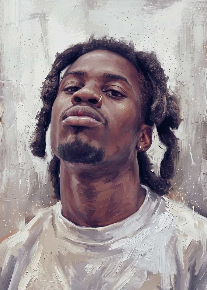 Oil Painting Portrait of Denzel Curry
