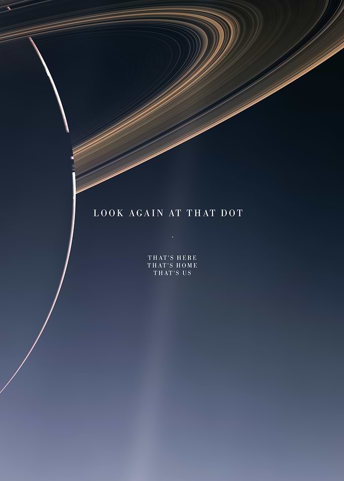 Pale Blue Dot Saturn Poster