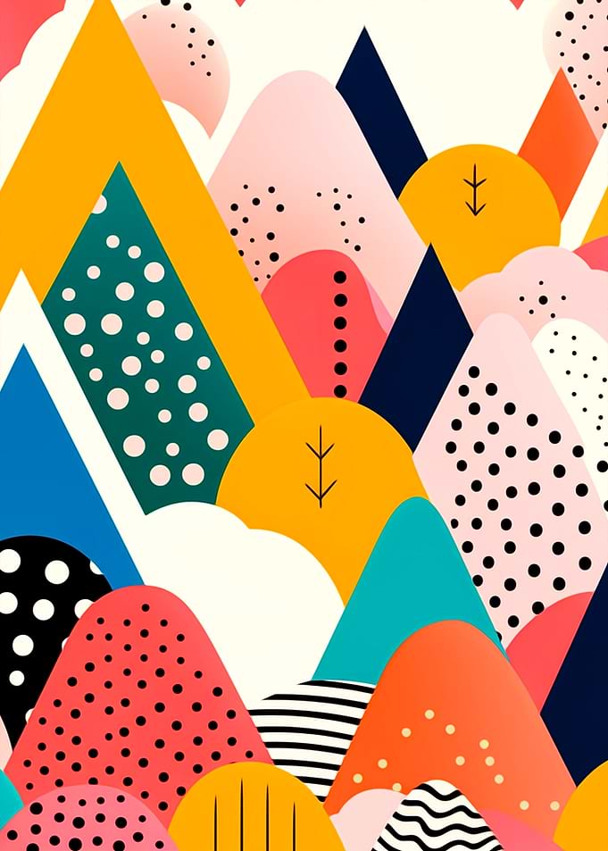 Abstract Geometric Mountain Landscape Pattern
