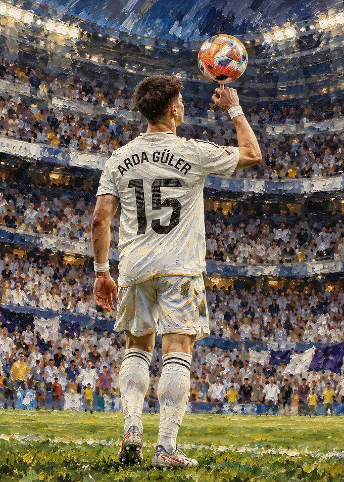 Arda Guler Spinning Soccer Ball Painting