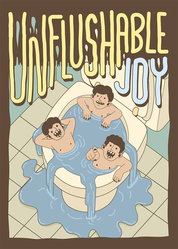Unflushable Joy Cartoon Illustration