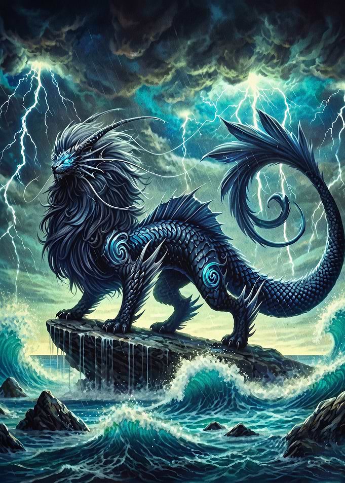 Storm Dragon Lightning Fantasy Art