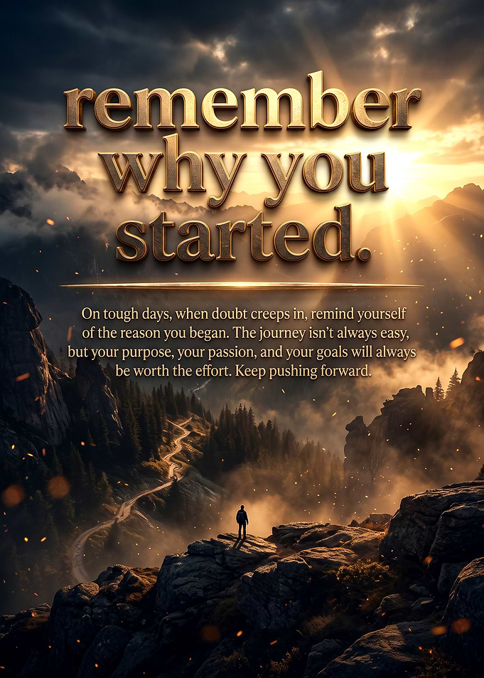 Remember Why You Started Inspirational Poster