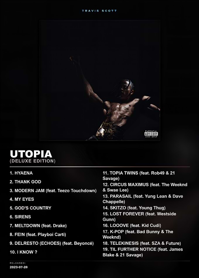 Travis Scott Utopia Album Tracklist