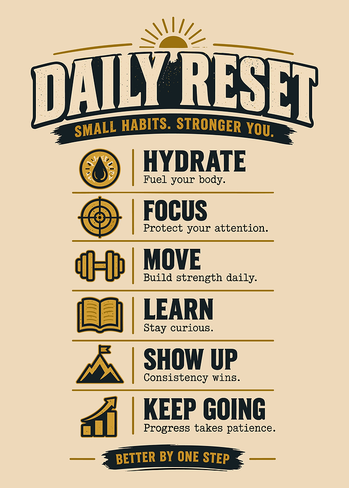 Daily Reset Inspirational Habit Poster