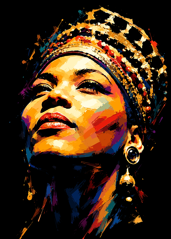 Vibrant Portrait of an African Queen