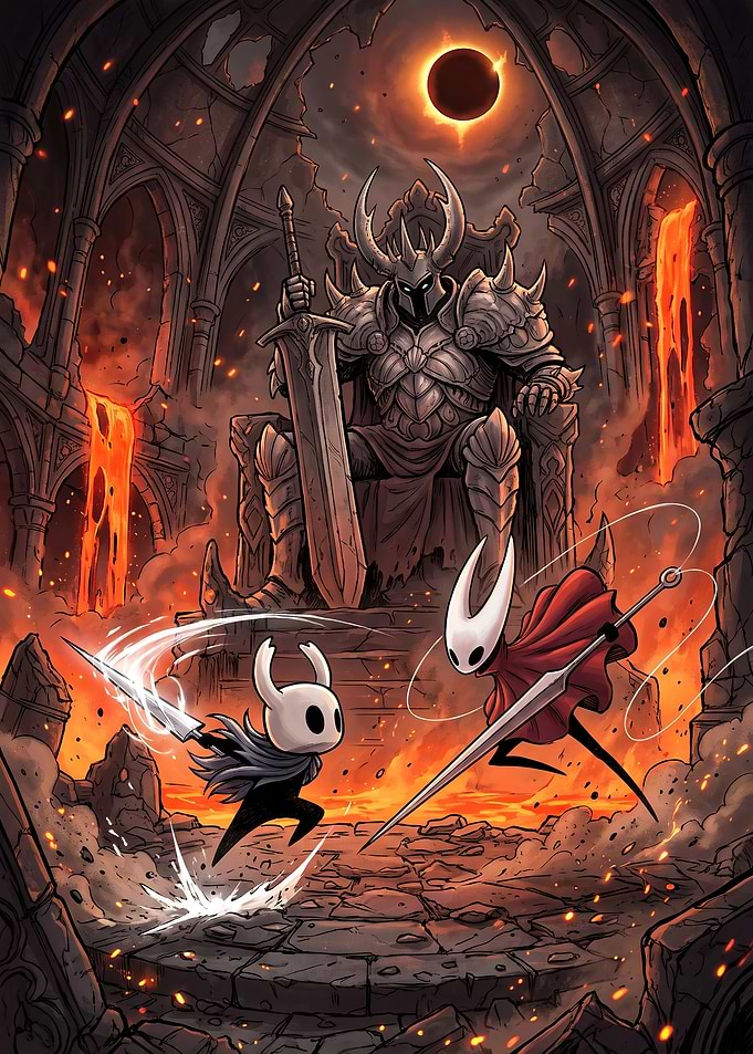Hollow Knight Battle in Lava Throne Room