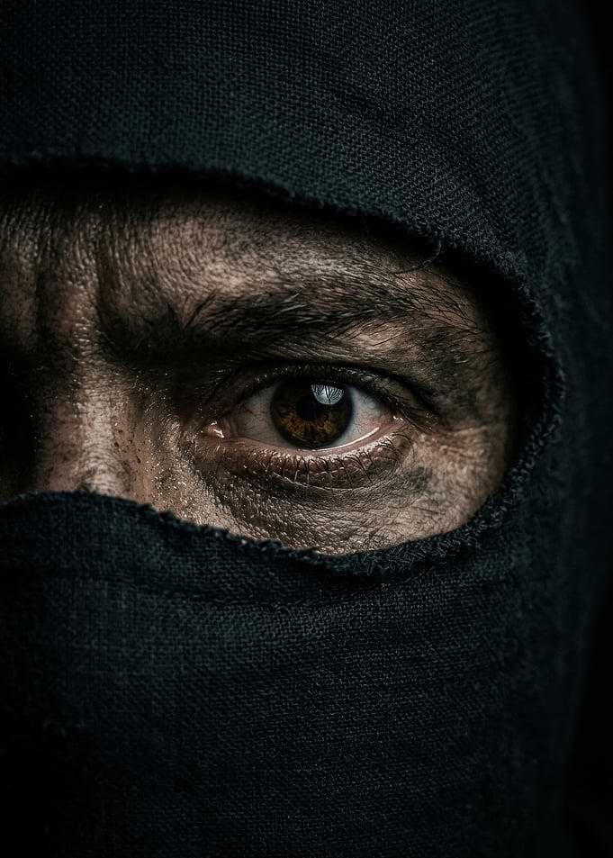 Intense Close-up of Ninja Eye