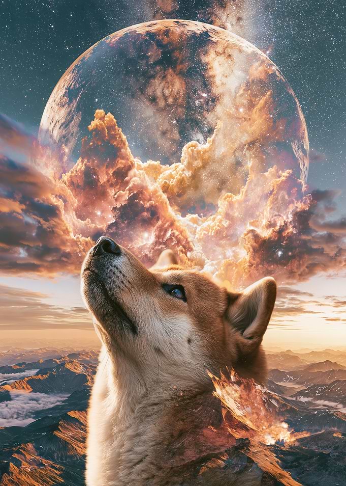 Shiba Inu Double Exposure