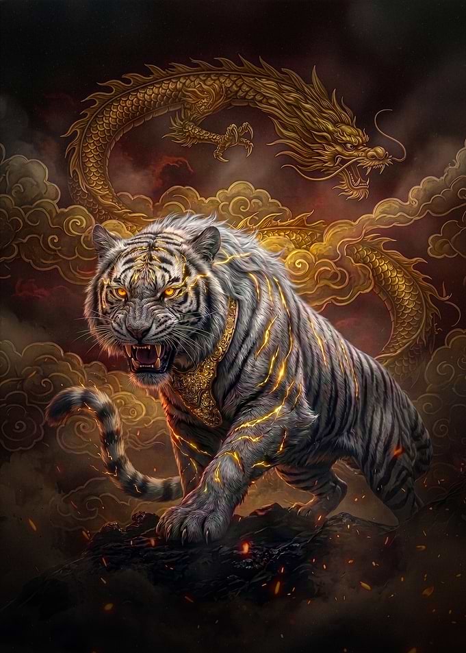 Baihu, The White Tiger of the West, Guardian of Autumn Who Rules War and Justice