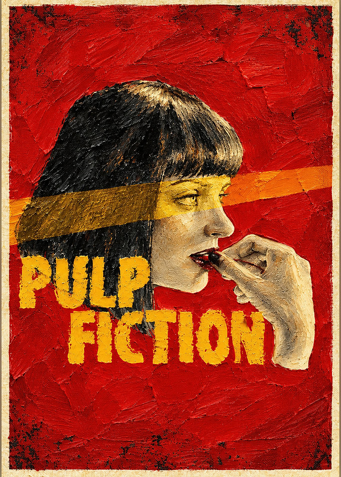 Pulp Fiction Mia Wallace Oil Painting