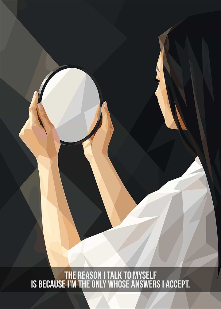 Self-Reflection Low Poly Art Poster