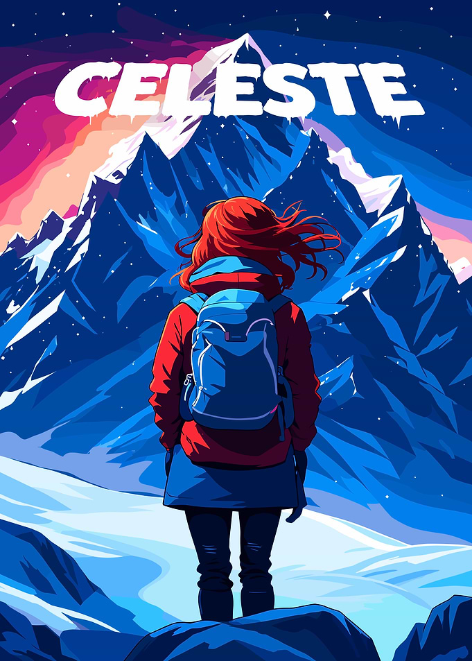 Celeste Mountain Climber Poster