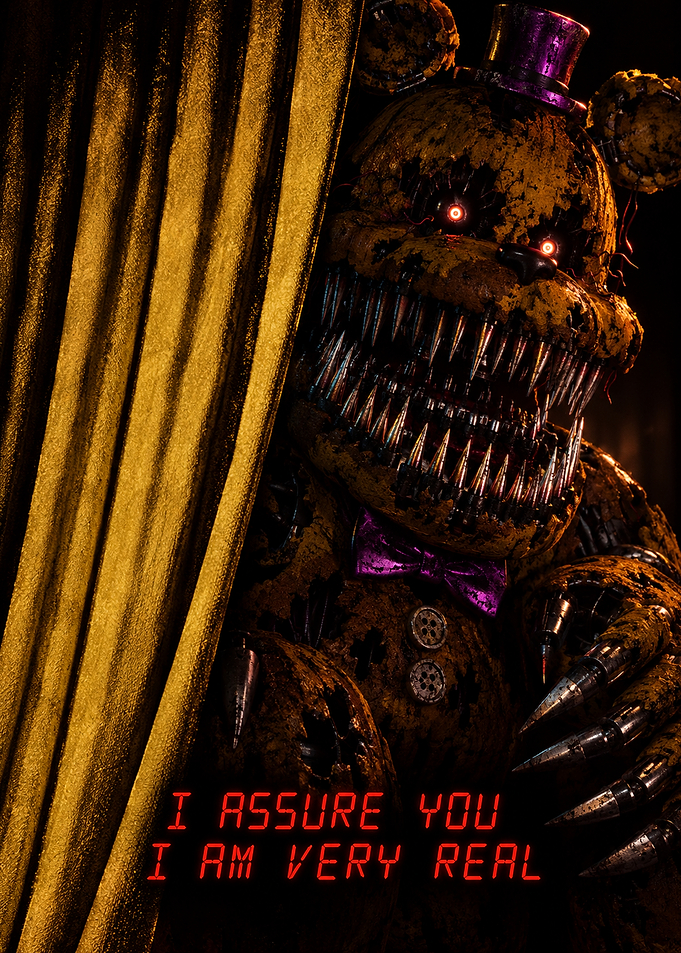 Nightmare Fredbear Fnaf Behind the curtain poster
