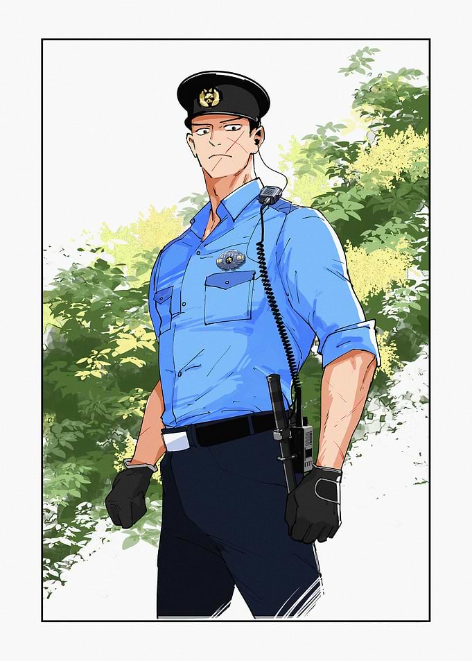 Anime Style Police Officer Illustration