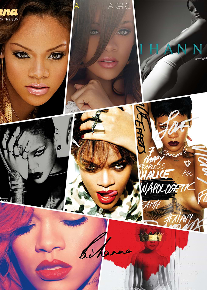 Rihanna Album Cover Collage Poster