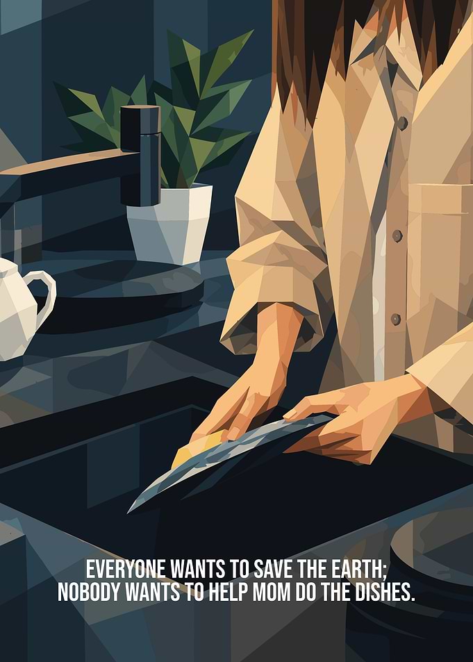 Help Mom With The Dishes Poster
