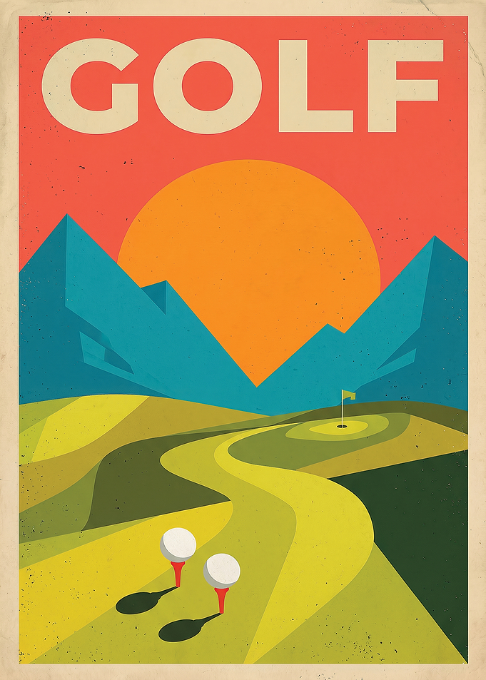 Vintage Graphic Style Golf Course Poster